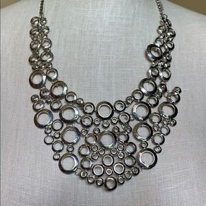 Silver Bib Statement Necklace